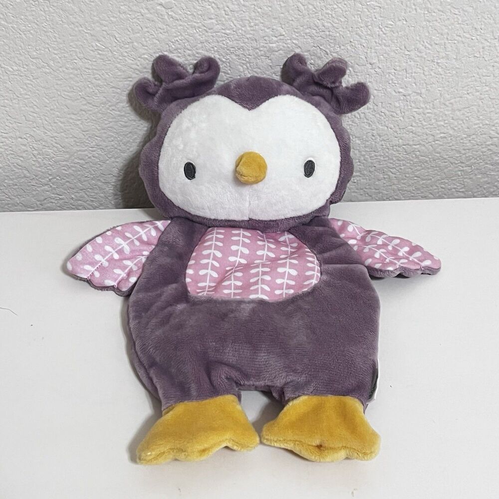 Ingenuity Purple Nally Owl Lovey Lovie Plush Baby Security Toy Bean Bag Tush 12"